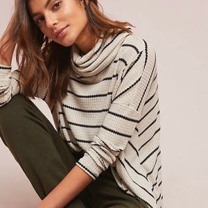 Anthropologie Eri + Ali waffle striped sweater